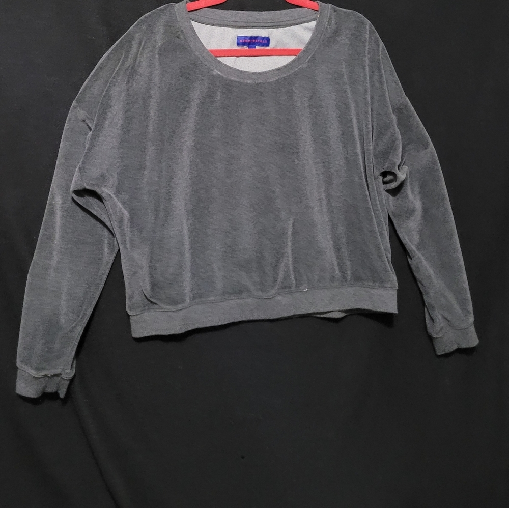 vintage Aeropostale-SUPER Soft Velour scoopneck Sweatshirt-Lg-egplc